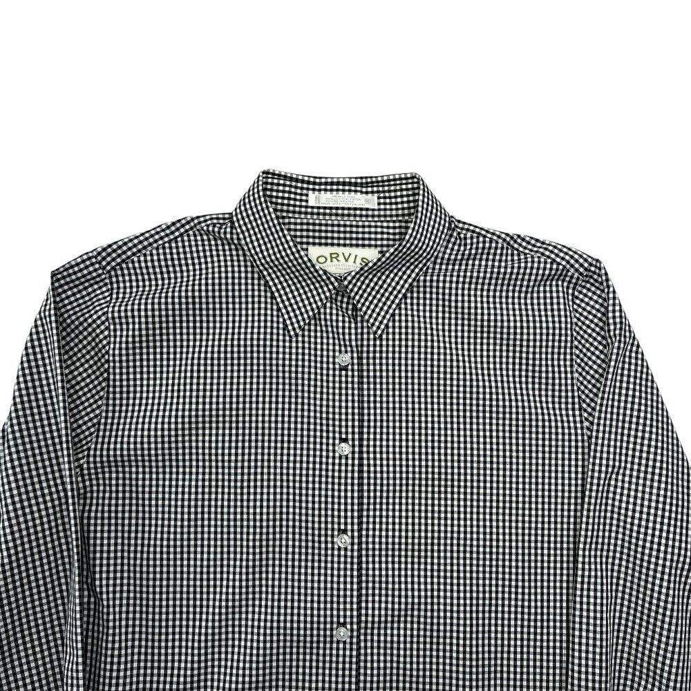 Orvis Men's Size 17" Black & White Check Button Down‎ Shirt - Picture 3 of 10